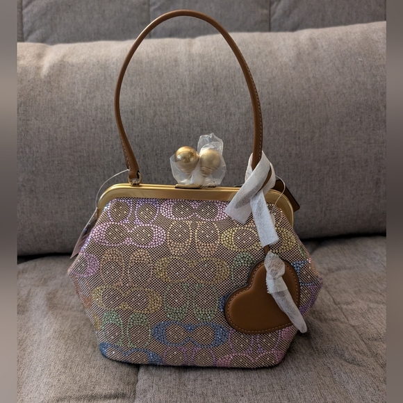 Coach Handbags - Coach Rainbow Crystal 16 KissLock Frame Clutch